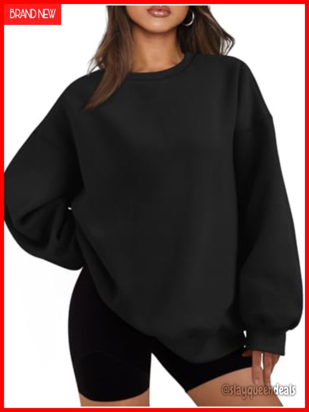 Oversized Crewneck Sweatshirt Cotton Polyester Casual Lounge Pullover